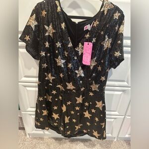 Southern Fried Chics Black Sequin Romper!